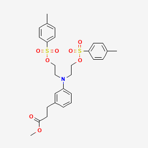 molecular formula C28H33NO8S2 B14003714 Methyl 3-[3-[bis[2-(4-methylphenyl)sulfonyloxyethyl]amino]phenyl]propanoate CAS No. 3753-41-1