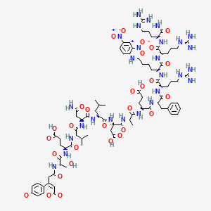 molecular formula C86H125N27O29 B14003719 MCA-Ser-Glu-Val-Asn-Leu-Asp-Ala-Glu-Phe-Arg-Lys(DNP)-Arg-Arg-NH2 