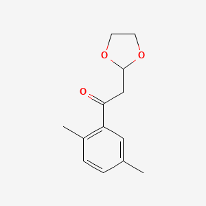 molecular formula C13H16O3 B1400373 1-(2,5-Dimethyl-phenyl)-2-(1,3-dioxolan-2-yl)-ethanone CAS No. 1263366-11-5