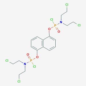 molecular formula C18H22Cl6N2O4P2 B14003762 N-[[5-[bis(2-chloroethyl)amino-chlorophosphoryl]oxynaphthalen-1-yl]oxy-chlorophosphoryl]-2-chloro-N-(2-chloroethyl)ethanamine CAS No. 88181-22-0
