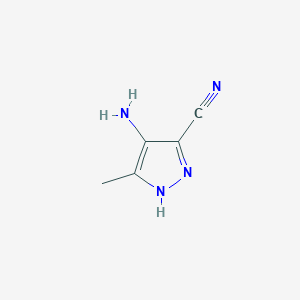 molecular formula C5H6N4 B14003788 4-Amino-5-methyl-1h-pyrazole-3-carbonitrile CAS No. 28745-14-4