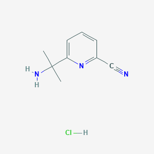 molecular formula C9H12ClN3 B1400379 6-(2-Aminopropan-2-yl)picolinonitrile hydrochloride CAS No. 1192356-22-1