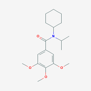 molecular formula C19H29NO4 B14003793 Benzamide, N-cyclohexyl-3,4,5-trimethoxy-N-(1-methylethyl)- CAS No. 33522-74-6