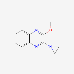 molecular formula C11H11N3O B14003799 Quinoxaline, 2-(1-aziridinyl)-3-methoxy- CAS No. 92289-53-7