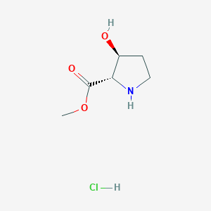 molecular formula C6H12ClNO3 B1400380 methyl (2S,3S)-3-hydroxypyrrolidine-2-carboxylate hydrochloride CAS No. 213131-32-9