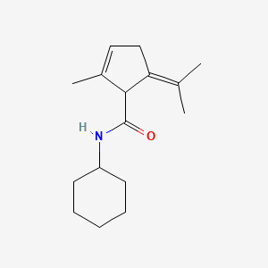 molecular formula C16H25NO B14003854 N-cyclohexyl-2-methyl-5-propan-2-ylidenecyclopent-2-ene-1-carboxamide CAS No. 15093-31-9