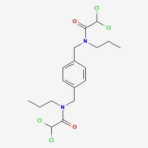 molecular formula C18H24Cl4N2O2 B14003868 n,n'-(Benzene-1,4-diyldimethanediyl)bis(2,2-dichloro-n-propylacetamide) CAS No. 34225-62-2