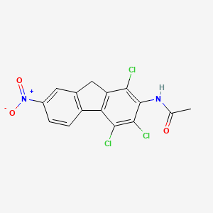 molecular formula C15H9Cl3N2O3 B14003871 N-(1,3,4-trichloro-7-nitro-9H-fluoren-2-yl)acetamide CAS No. 92424-43-6
