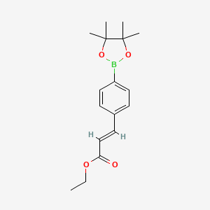 molecular formula C17H23BO4 B1400395 (E)-ethyl 3-(4-(4,4,5,5-tetramethyl-1,3,2-dioxaborolan-2-yl)phenyl)acrylate CAS No. 876169-22-1