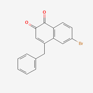 molecular formula C17H11BrO2 B14004054 4-Benzyl-6-bromonaphthalene-1,2-dione CAS No. 7475-35-6