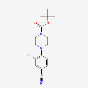 molecular formula C16H20BrN3O2 B1400414 tert-Butyl 4-(2-bromo-4-cyanophenyl)-piperazine-1-carboxylate CAS No. 1163248-18-7