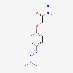 molecular formula C10H15N5O2 B14004152 2-{4-[(1e)-3,3-Dimethyltriaz-1-en-1-yl]phenoxy}acetohydrazide CAS No. 34153-39-4