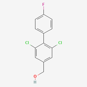 molecular formula C13H9Cl2FO B1400422 (2,6-Dichloro-4'-fluoro-[1,1'-biphenyl]-4-yl)methanol CAS No. 1350760-13-2