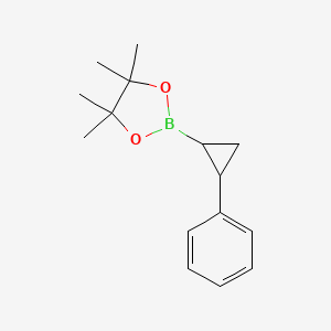 molecular formula C15H21BO2 B1400425 4,4,5,5-Tetramethyl-2-(2-phenylcyclopropyl)-1,3,2-dioxaborolane CAS No. 749885-71-0
