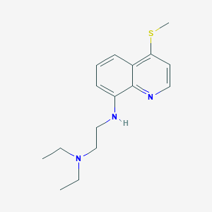 molecular formula C16H23N3S B14004265 N,N-Diethyl-N-(4-methylsulfanylquinolin-8-YL)ethane-1,2-diamine CAS No. 5431-53-8