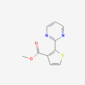 molecular formula C10H8N2O2S B14004316 Methyl 2-(pyrimidin-2-yl)thiophene-3-carboxylate 