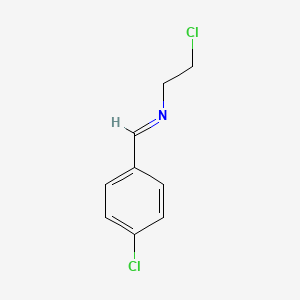 molecular formula C9H9Cl2N B14004321 Benzene, 1-chloro-4-[[(2-chloroethyl)imino]methyl]- CAS No. 59414-48-1