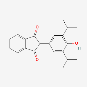 molecular formula C21H22O3 B14004324 2-[4-Hydroxy-3,5-di(propan-2-yl)phenyl]-1H-indene-1,3(2H)-dione CAS No. 38354-23-3