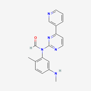 molecular formula C18H17N5O B14004336 N-(2-methyl-5-(methylamino)phenyl)-N-(4-(pyridin-3-yl)pyrimidin-2-yl)formamide 