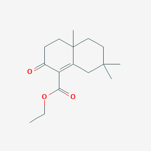 molecular formula C16H24O3 B14004339 ethyl 4a,7,7-trimethyl-2-oxo-4,5,6,8-tetrahydro-3H-naphthalene-1-carboxylate CAS No. 35482-84-9
