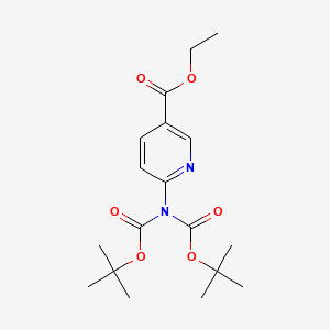 B1400438 Ethyl 6-(bis-tert-butoxycarbonyl)aminonicotinate CAS No. 1089330-72-2
