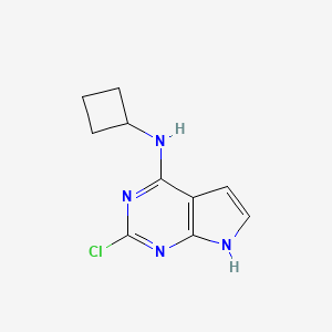 molecular formula C10H11ClN4 B1400443 2-chloro-N-cyclobutyl-7H-pyrrolo[2,3-d]pyrimidin-4-amine CAS No. 934600-48-3