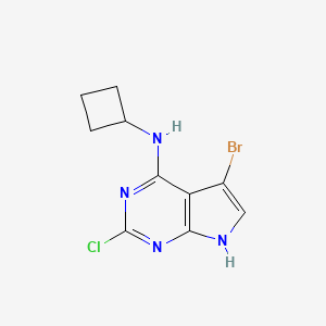 molecular formula C10H10BrClN4 B1400444 5-bromo-2-chloro-N-cyclobutyl-7H-pyrrolo[2,3-d]pyrimidin-4-amine CAS No. 1192711-67-3