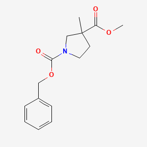 molecular formula C15H19NO4 B1400447 1-Benzyl 3-methyl 3-methylpyrrolidine-1,3-dicarboxylate CAS No. 912444-74-7