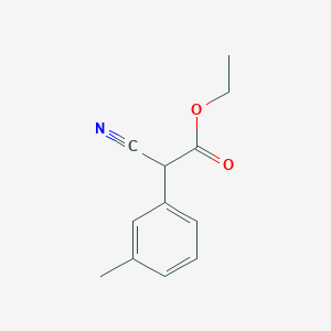 molecular formula C12H13NO2 B14004484 Ethyl 2-cyano-2-(3-methylphenyl)acetate CAS No. 64262-38-0