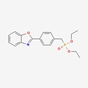 molecular formula C18H20NO4P B14004524 2-[4-(Diethoxyphosphorylmethyl)phenyl]-1,3-benzoxazole CAS No. 34180-82-0