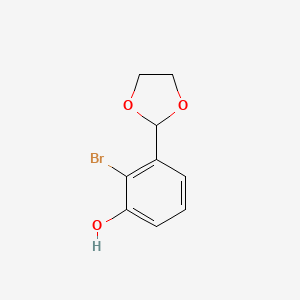 molecular formula C9H9BrO3 B1400453 2-溴-3-(1,3-二氧戊环-2-基)苯酚 CAS No. 1160182-45-5
