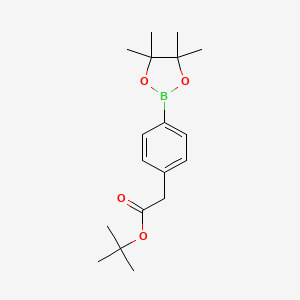 molecular formula C18H27BO4 B1400456 Tert-butyl 2-(4-(4,4,5,5-tetramethyl-1,3,2-dioxaborolan-2-yl)phenyl)acetate CAS No. 1166831-37-3
