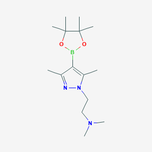 molecular formula C15H28BN3O2 B1400458 {2-[3,5-Dimethyl-4-(tetramethyl-1,3,2-dioxaborolan-2-yl)-1H-pyrazol-1-yl]ethyl}dimethylamine CAS No. 1200537-46-7