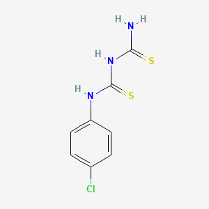 molecular formula C8H8ClN3S2 B14004587 BIURET, 1-(p-CHLOROPHENYL)-2,4-DITHIO- CAS No. 80309-99-5
