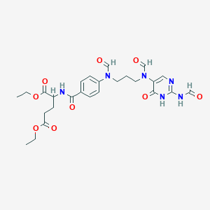 molecular formula C26H32N6O9 B14004622 diethyl 2-[[4-[3-[(2-formamido-6-oxo-1H-pyrimidin-5-yl)-formylamino]propyl-formylamino]benzoyl]amino]pentanedioate CAS No. 6367-41-5