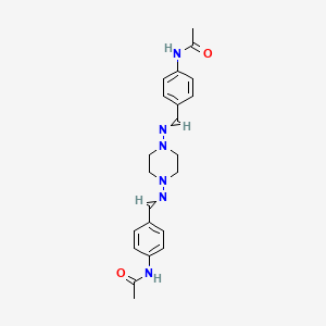 molecular formula C22H26N6O2 B14004643 N-[4-[[4-[(4-acetamidophenyl)methylideneamino]piperazin-1-yl]iminomethyl]phenyl]acetamide CAS No. 19774-90-4