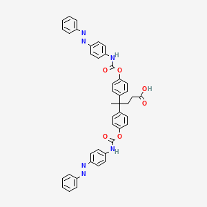 molecular formula C43H36N6O6 B14004784 Benzenebutanoic acid, g-methyl-4-[[[[4-(phenylazo)phenyl]amino]carbonyl]oxy]-g-[4-[[[[4-(phenylazo)phenyl]amino]carbonyl]oxy]phenyl]-(9CI) CAS No. 6625-43-0