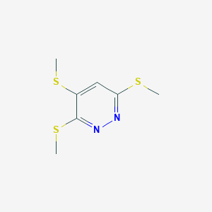 molecular formula C7H10N2S3 B14004810 3,4,6-Tris(methylsulfanyl)pyridazine CAS No. 66234-89-7