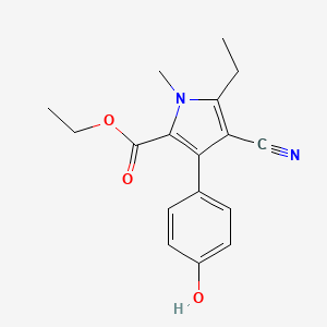 ethyl 4-cyano-5-ethyl-3-(4-hydroxyphenyl)-1-methyl-1H-pyrrole-2-carboxylate