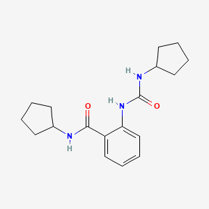 molecular formula C18H25N3O2 B14004849 n-Cyclopentyl-2-[(cyclopentylcarbamoyl)amino]benzamide CAS No. 43121-73-9
