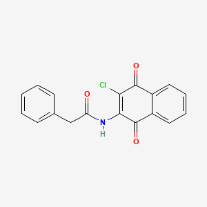 molecular formula C18H12ClNO3 B14004909 N-(3-chloro-1,4-dioxonaphthalen-2-yl)-2-phenylacetamide CAS No. 63351-46-2