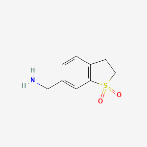 molecular formula C9H11NO2S B1400494 (1,1-Dioxo-2,3-dihydro-1H-benzo[B]thiophen-6-YL)methylamine CAS No. 1363381-44-5