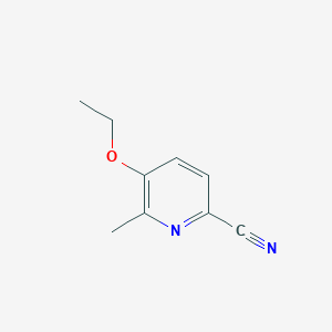 molecular formula C9H10N2O B14005010 5-Ethoxy-6-methylpicolinonitrile 