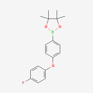 molecular formula C18H20BFO3 B1400504 2-[4-(4-Fluorophenoxy)phenyl]-4,4,5,5-tetramethyl-1,3,2-dioxaborolane CAS No. 1355052-34-4