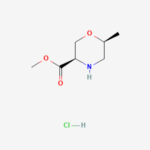 molecular formula C7H14ClNO3 B14005048 Methyl (3R,6S)-6-methylmorpholine-3-carboxylate hydrochloride 
