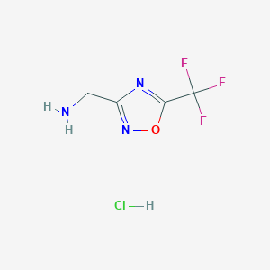 molecular formula C4H5ClF3N3O B1400506 (5-(Trifluoromethyl)-1,2,4-oxadiazol-3-yl)methanamine hydrochloride CAS No. 1364677-67-7
