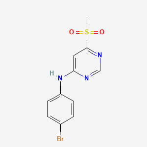 molecular formula C11H10BrN3O2S B14005072 N-(4-Bromophenyl)-6-(methanesulfonyl)pyrimidin-4-amine CAS No. 92847-29-5