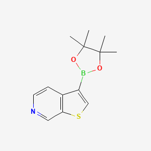 molecular formula C13H16BNO2S B1400509 3-(4,4,5,5-Tetramethyl-1,3,2-dioxaborolan-2-yl)thieno[2,3-c]pyridine CAS No. 1326713-87-4
