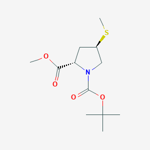 molecular formula C12H21NO4S B1400512 (4R)-1-Boc-4-methylthiol-L-proline methyl ester CAS No. 1252640-75-7