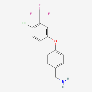 molecular formula C14H11ClF3NO B1400513 (4-(4-氯-3-(三氟甲基)苯氧基)苯基)甲胺 CAS No. 1359656-24-8